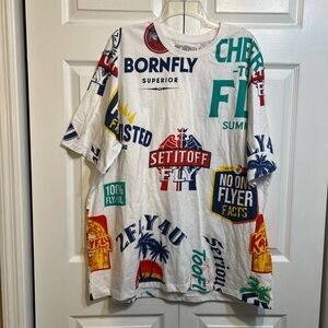 NWT Born Fly T Shirt Size 3X Superior Set It Off Fly 100% FLY/VOL All-Over Print
